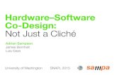 Hardware–Software Co-Design: Not Just a Clichéasampson/media/cliche-snapl2015-slide… · for hardware–software co-design. More hardware ﬂexibility that humans can actually
