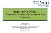 Job Hunting in a Difficult Economy: A Workshop for ...€¦ · Pre-Offer Negotiations: Written Negotiation Keep in mind you want to avoid negotiations until you have an offer: Application