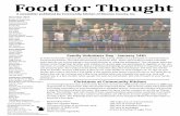 Food for Thought · 2017. 12. 12. · Boys & Girls Clubs of Bloomington Friend’s Place Girls Inc. Hoosier Hills Food Bank IU Health ‐ Posive Link LifeDesigns MCCSC Perry Township