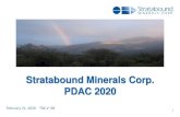 Stratabound March 2020 · 2020. 3. 4. · November 22, 2017 February 21, 2020 TSX-V :SB Stratabound Minerals Corp. PDAC 2020 1