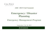 Emergency / Disaster Planning - Cal Poly · 2015. 8. 26. · Cal Poly EMP Web resources emergency.calpoly.edu ... NIMS = National Incident Management System ... Microsoft PowerPoint