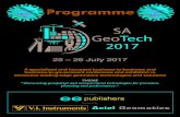 11-GI 2016 - Programme - SA GeoTech€¦ · Virtual reality, BIM, CAD, GIS, big data, geospatial, and sound and vibration technologies will be in the spotlight at SA GeoTech 2017