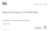 Reporting Changes to the Notified Body - BSI Group · • Change of supplier for ETO sterilisation service Does the change need to be reported to the Notified Body? • Yes • No