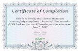 Certificate of Completion This is to certify that Ramzi ... · Certificate of Completion This is to certify that Ramzi Hemadou successfully completed 2 hours of How to make GIMP look