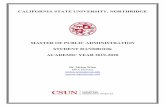 MASTER OF PUBLIC ADMINISTRATION STUDENT HANDBOOK …€¦ · • MPA 623A: Seminar in Effective Public Sector Management o Students will develop and apply leadership skills as public