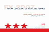 AS OF 30, 2007 WWW · Alicia Green Gadsden Staff Assistant II . i FY 2007 Financial Status Report – SOAR Operating Expenditures – April 30, 2007 Table of Contents (A1) Letter