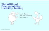 The ABCs of Documentation Usability Testing · © 2008 Leah Guren Introduction Let’s talk terms, concepts, and myths!