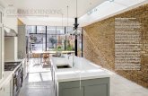 SPACES CREATIVE EXTENSIONS · an L-shaped glass roof and steel-framed glass windows and doors leading to the garden. The bespoke handleless Shaker kitchen, with its modern-rustic