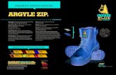 ARGYLE ZIP. · (half sizes available)Australian/NZ Standard AS/NZS 2210.3 American Standard ASTM F2413 European Standard EN ISO20345 ANTI- STATIC STEEL TOE CAP TPU OUTSOLE BUMP CAP