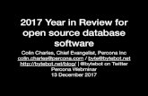 2017 Year in Review for open source database software · sourcing code in our space • Github — Orchestrator, gh-ost • Facebook — MongoRocks, MyRocks • Alibaba Cloud —