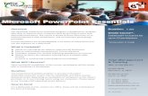 Microsoft PowerPoint Essentials · Navigating PowerPoint asic PowerPoint concepts and uses Ribbon, Status ar and Quick Access toolbar reate and Save a Slideshow Slide Sorter Views