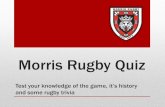 Morris Rugby Quiz...Rugby Football Union Formed Northern Union Formed (became Rugby League) First recorded game in USA (Harvard vs McGill Universities) What Year was Rugby invented?