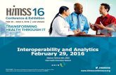 Interoperability and Analytics February 29, 2016€¦ · Interoperability and Analytics February 29, 2016 Matthew Hoffman MD, CMIO Utah Health Information Network