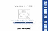 STUDIO REFERENCE - Samson Technologies€¦ · obtained before shipping your unit to Samson. Without this number, the unit will not be accepted. Please call Samson at 1-800-3SAMSON