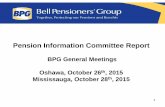 BPG General Meetings Oshawa, October 26 Mississauga ... · Background Pension plans are subject to longevity risk, meaning an increase in pension payments if pensioners live longer