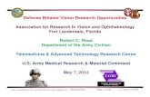 Defense Related Vision Research Opportunities Association for …€¦ · Stephen Rose Foundation Fighting Blindness Thomas Yorio U.N.T.H.S.C. Schachar Tauber St. John’s Health