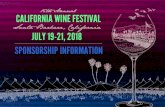 EVENT OVERVIEW...Event Overview The California Wine Festival is a showcase of California’s premier wine and culinary professionals. Now in its fifteenth year, the Festival showcases