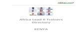 Africa Lead II Trainers Directory KENYA · 2018. 2. 21. · the six Coastal Counties of Kenya 3. Africa Lead/USAID - Champions of Change Leadership Training 4. AHADI/USAID - Policy