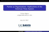Parties as Organizations: Implications of the American ...€¦ · 9/17 What is a Political Party? Overcoming Collective Action Overcoming Collective Action in Government I What’s