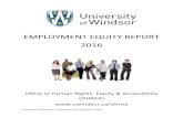 EMPLOYMENT EQUITY REPORT 2016 · 2018. 8. 1. · University of Windsor, Employment Equity Report 2016 Chart 4: Internal Representation in 2016 vs. External Representation (NHS 2011