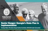 Senior Hunger: Georgia's State Plan in Implementation · •First ever Georgia Senior Hunger Summit •Senior hunger workgroups formed around 5 focus areas •Listening sessions held