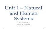 Unit 1 Natural and Human Systems...Human Systems • People depend on natural systems: o We use technology to harvest natural resources and create lifestyles that are different from