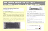 DRYDEN HISTORY HOUSE AT SOUTHWORTH HOMESTEADdrydennyhistoryorg.ipage.com/.../05/...newsletter.pdf · October, November, December 2015 Volume 38 (2015) Dryden Town Historical Society