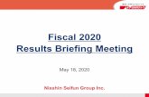 Fiscal 2020 Results Briefing Meeting · 2020. 6. 19. · • Work together with Japan Logistic Systems Corp. and other logistics companies under existing cooperative relationships