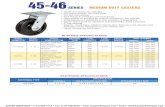 45-46 - Caster · 45-46 SERIES MEDIUM DUTY CASTERS Hardened raceway for strenght Corrosion-resistant zinc plate finish Nut and bolt king pin Zerk fittings in wheel and swivel bearings