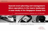 Special event planning and management: Micro operations in ... · Special event planning and management: Micro operations in the macro landscape. A case study of the Singapore Grand