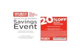 ENTIRE Event · gift cards, licenses, event tickets, store services, leases, rentals or items intended for resale. Offer good on in-stock merchandise only. Must present coupon at