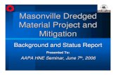 Masonville Dredged Material Project and Mitigation€¦ · ¾Approximately 42,400 Jobs Maryland Jobs Are Port Generated ¾Approximately 79,500 Other Port Related Jobs ¾$2.4 Billion