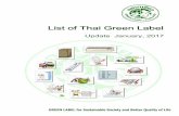 List ofThai Green Label - TEI3) Supershield Pearl Effect 4) Supershield Duraclean 5) Supershield Duraclean Oxygen Plus 6) TOA Roof Paint 10 GL2016/031 1 09-Jun-60 TOA Paint (Thailand)