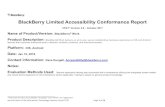 BlackBerry Limited Accessibility Conformance Report BlackBerry Limited Accessibility Conformance Report