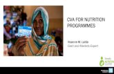 CVA FOR NUTRITION PROGRAMMES€¦ · Review accountability systems used monitor CVA in Nutrition Advocacy strategy to increase Cash in Nutrition Do we have an enabling environment