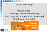 Good Morning! Please note€¦ · 07/05/2020  · Good Morning! Please note – When you enter the meeting, your mics will automatically be muted. Thank you very much. Providing Special