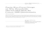 Puerto Rico Focus Groups on Why Households Did Not Mail ... · naires. Each participant received $20 for taking part in a group. Focus groups are well suited to achieving the purposes