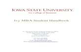 Ivy MBA Student Handbook...With the exception of bachelor’s degree-seeking students enrolled in an MBA concurrent degree program, MBA students are generally expected to take graduate