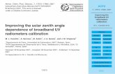 Improving the broadband UV radiometers calibration · elling of the dependence on the solar zenith angle. The new model is compared with 5 other one-step calibration methods and with