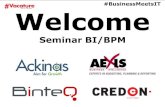 #BusinessMeetsIT Welcomedownload.minoc.com/2012/51/20130620_visterinwilliam.pdf · Seminar BI / BPM . The missing link between BI & BPM BI = Business Intelligence = analyzing business