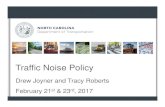 Traffic Noise Policy - NCDOT · Traffic Noise Policy 15 Noise Abatement Determinations Table 11.1 Allowable Noise Abatement Base Quantities Maximum Allowable Base Quantity Noise Level