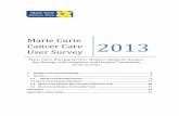 Marie Curie Cancer Care User Survey · A potential sample of patients (a random selection from each Nursing Service Region or Hospice) was extracted from the Marie Curie Nursing service