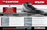 tHe CANYON...CANYON ANkle lACe-up (150mm) pAdded COllAr 200j steel tOe-CAp FullY-lINed INterIOr peNetrAtION resIstANt MIdsOle tOuGH tpu sOlING sIX MONtHs MANuFACturer’s WArrANtY