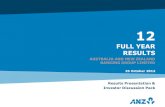 FULL YEAR RESULTS - ANZ · Results Presentation & Investor Discussion Pack. Index Full Year Result Overview CEO Presentation 3 ... 473 484 FY11 FY12 1H12 2H12 NZDm NZDm. Global Wealth