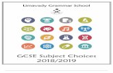 GCSE Subject Choices 2018/2019 - Limavady Grammar School · 2018. 12. 5. · Unit Practical3: 7.5% Students carry out two pre 17.5%-release practical tasks 1 written examination 1hr