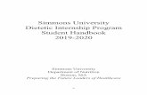 Internship Handbook 2019-2020 Final (1) - Simmons University Han… · appreciation of food’s relationship to other sciences. Secondly, the nutrition mission is to provide the entire