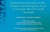Spinal Immobilisation in Pre-hospital and Emergency Care: A … · 2020. 6. 18. · Spinal Immobilisation in Pre-hospital and Emergency Care: A Systemic Review of the Literature Natalie