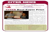 CITER NEWS - Cardiff University · 2016. 1. 28. · 24th Edition May 2015 CITER NEWS CITER Best Paper Prize Inside this Issue:- Thoughts from the CITER Chair 2 CITER Best Paper Prize