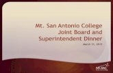 Mt. San Antonio College Joint Board and Superintendent Dinner SAC Joint... · 11th Grade SBAC* Results to Measure College Readiness ... Summer Boot Camp (preparation for assessment)