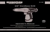 3/8″ Cordless Drill - RIKON Power Tools · 2018. 8. 8. · current machine model when the manual was prepared. ... with no obligation on the part of Rikon Power Tools to modify
